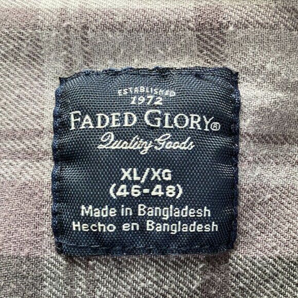 Faded Glory Mens Plaid Button-Up Shirt XL Grunge Outdoor Emo Grandpacore Hiking - Picture 3 of 11